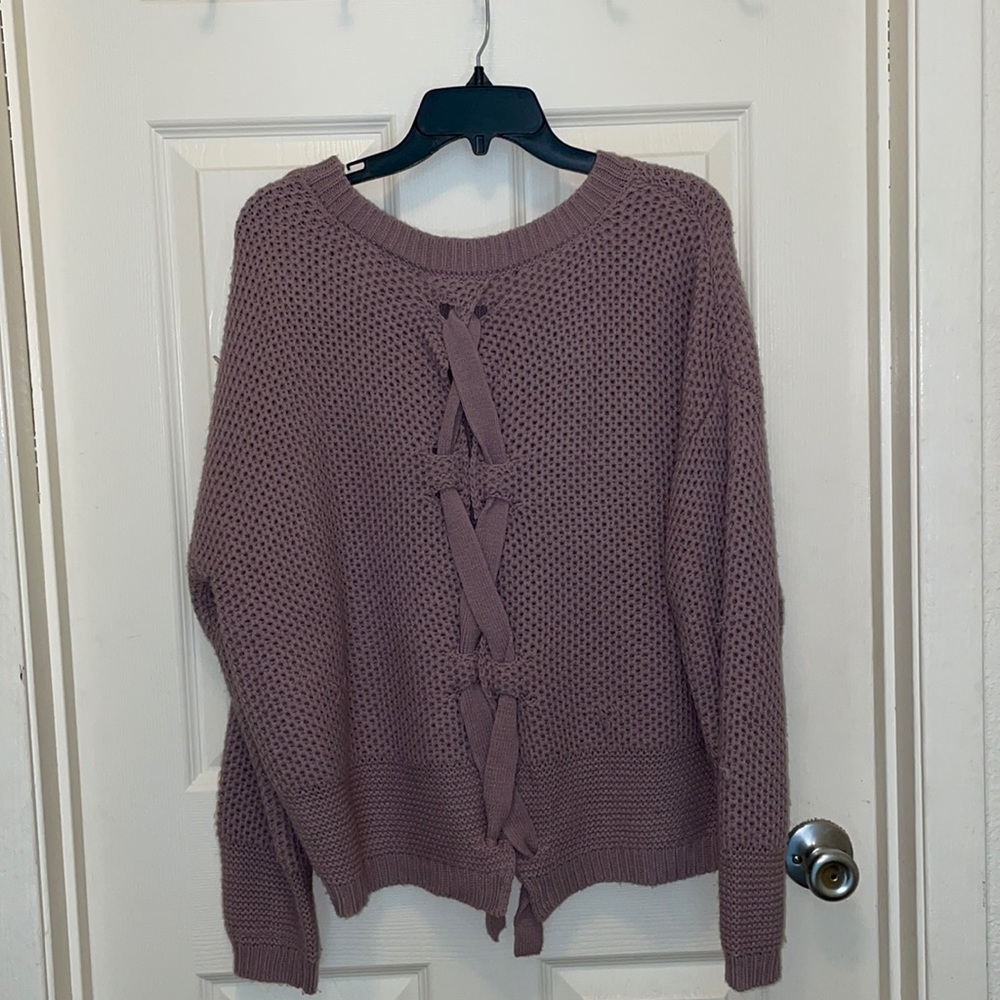 Oversized Light Purple Knit Sweater